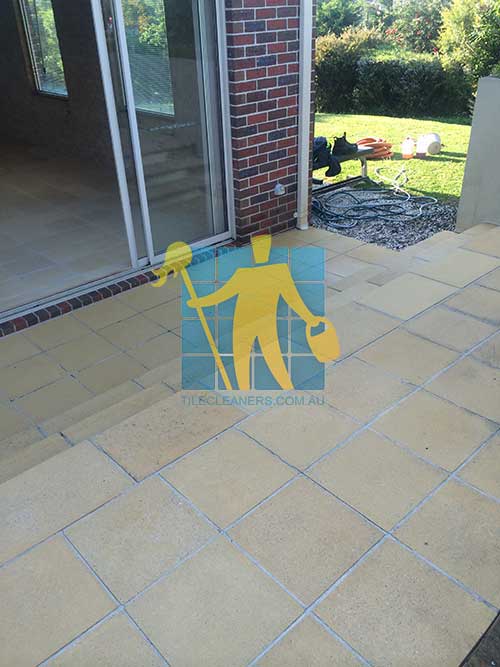 before and after cleaning sandstone floor Melbourne