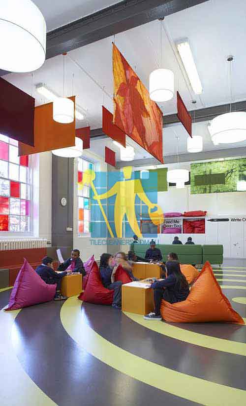Geelong coloured  vinyl shiny school floor