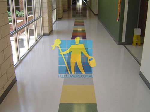 Mandurah white and coloured vinyl tile school floor