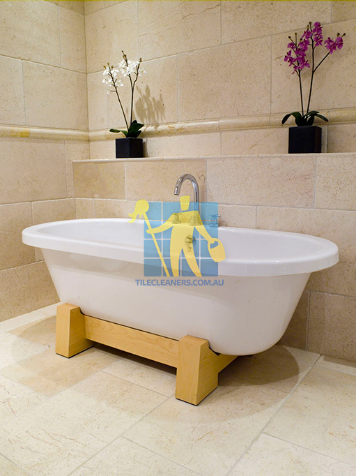 Wollongong marble tile tumbled acru bathroom bath tub
