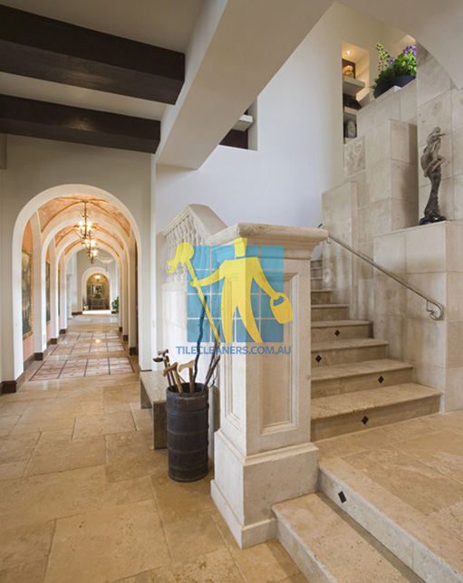 Bathurst spanish style mediterranean staircase with natural marble tiles porous
