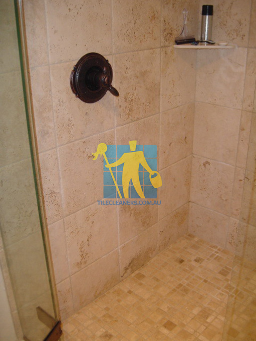 shower with natural stone tiles for home design clean Perth