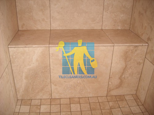 stone tile bench in traditional bathroom sealed Mandurah