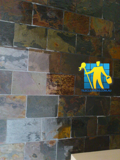 Hobart  Slate Tile Stripping & Sealing - Before & After