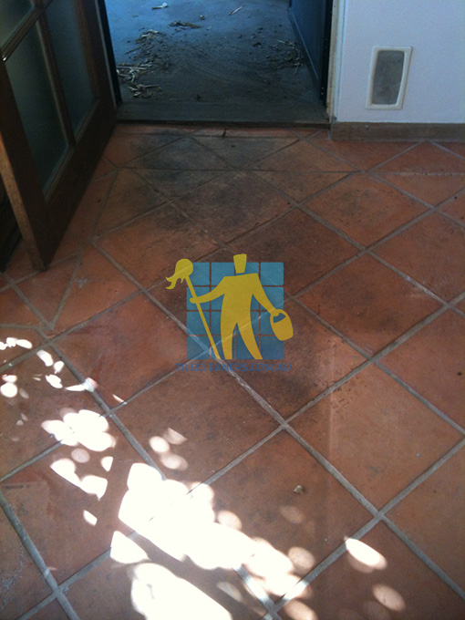 terracotta tile before cleaning Hobart