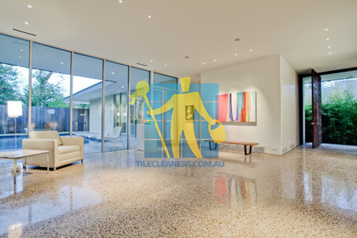 terrazzo modern entry floor tiles polished shiny light color Geelong