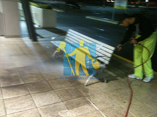 terrazzo tiles outdoors pavement high pressure cleaning Sydney