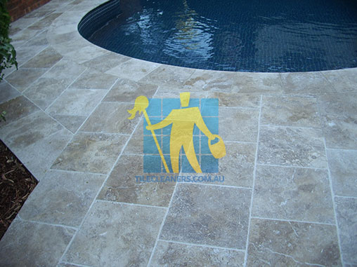 outdoor pool travertine tiles lunar clean 