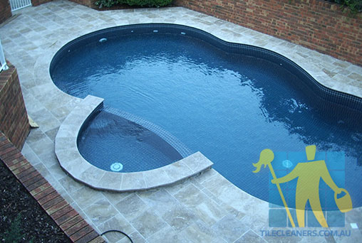 outdoor pool travertine tiles lunar cleaning 