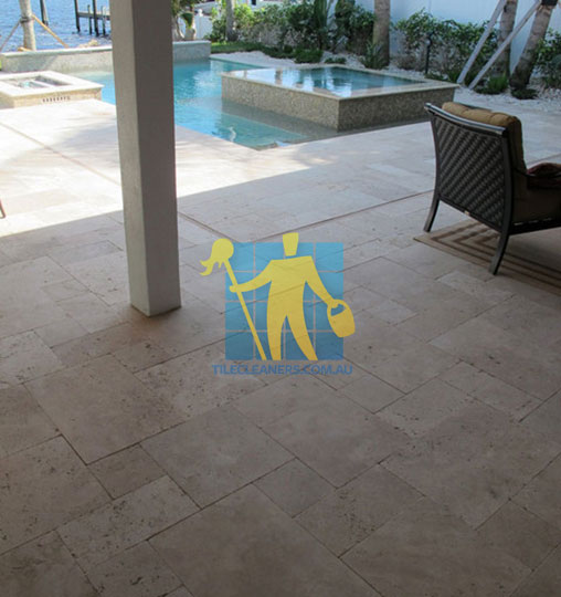 outdoor travertine tiles modern pool patio 