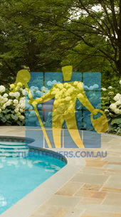 Melbourne/Manningham bluestone tiles outdoor around mediterranean pool light color