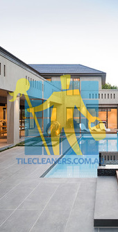 Brisbane/Southern Suburbs bluestone tiles outdoor around swimming pool dark color white grout lines