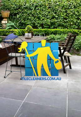 Sydney/Perth/Stirling/Tuart Hill bluestone tiles white grout lines outdoor terrace dining table
