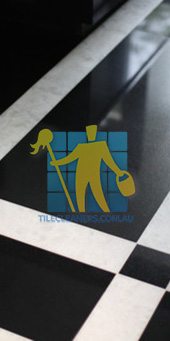 polished black marble tiles with white stripes in a floor pattern Brisbane Moreton Bay Region Deception Bay/Redland