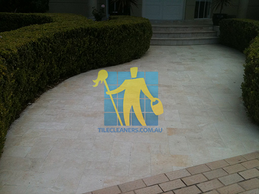 Newport limestone tiles outdoor entrance garden after cleaning irregular pattern
