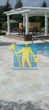 paving stone tumbled marble with bluestone coping traditional pool Perth/Armadale
