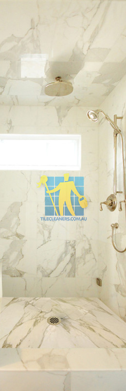 marble tiles shower wall floor calcutta polished luxury bathroom Sydney Olympic Park/Southern Sydney