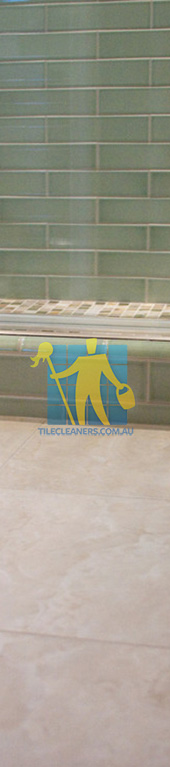 contemporary bathroom with arabesque porcelain tiles in front of shower Melbourne/Port Phillip