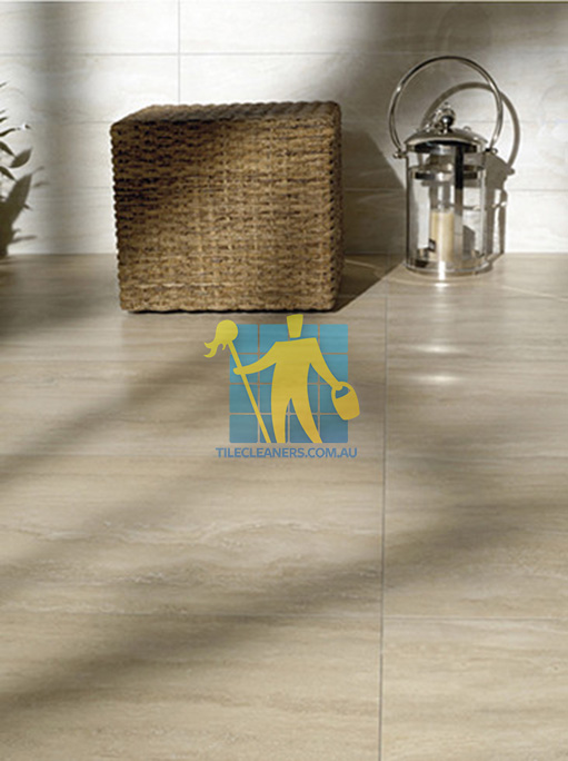 Valley View porcelain tiles sample with realistic honed travertine inspired look