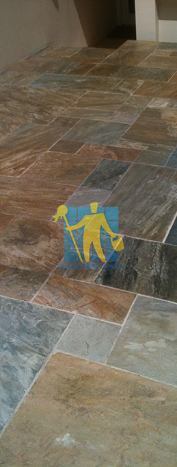 clean slate tiles unsealed after stripping and cleaning irregular sizes Brisbane Moreton Bay Region Deception Bay