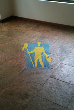 dull looking slate tiles in dark room after stripping solvent sealed from it Canberra/Gungahlin/Mitchell