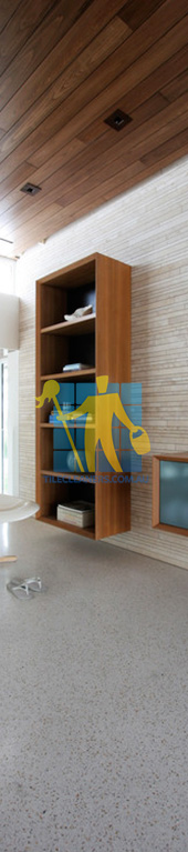 terrazzo tiles polished light color in modern living room Melbourne/Nillumbik