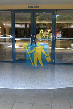 terrazzo tiles building entrance empty before cleaning angle shot reflection Melbourne/Whittlesea