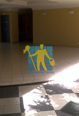 terrazzo tiles building entrance empty before cleaning dirty Brisbane Moreton Bay Region Deception Bay/Northern Suburbs