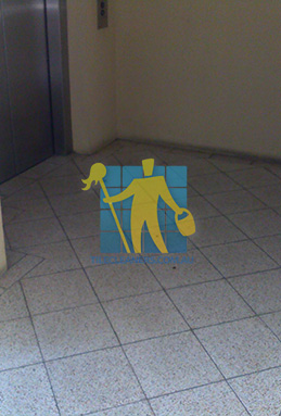 terrazzo tiles dirty floor entrance lift Brisbane