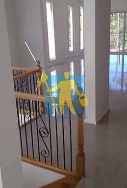 terrazzo tiles empty living room timber staircase indoor house Sydney/Perth/Stirling/Balcatta