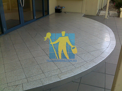 terrazzo tiles outdoor floor entrance curved dirty before cleaning Sunnybank Hills