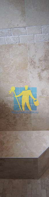travertine tiles floor wall bathroom natural stone shower with seat Adelaide Enfield/Prospect/Broadview