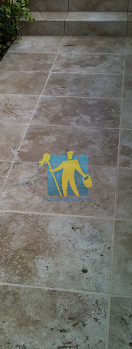 stone tiles outdoor dirty before cleaning Gold Coast/Broadbeach Waters